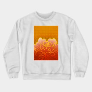 golden peony flower and sacred geometric pattern Crewneck Sweatshirt